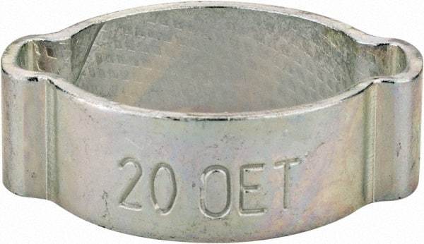 Oetiker - 16.2 to 20mm, Zinc-Plated 2-Ear Clamp - 3/4" Noml Size, 5.97mm Inner Width, 8.5mm Wide x 1.2mm Thick, Carbon Steel - Americas Industrial Supply