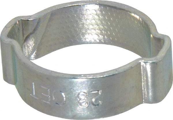 Oetiker - 19 to 23mm, Zinc-Plated 2-Ear Clamp - 7/8" Noml Size, 6.28mm Inner Width, 9mm Wide x 1.5mm Thick, Carbon Steel - Americas Industrial Supply