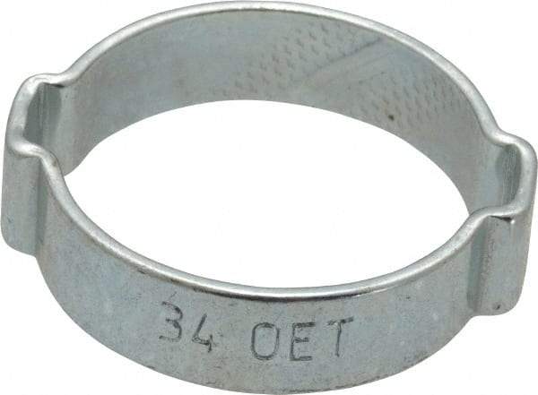 Oetiker - 29.3 to 34mm, Zinc-Plated 2-Ear Clamp - 1-5/16" Noml Size, 7.38mm Inner Width, 10mm Wide x 1.5mm Thick, Carbon Steel - Americas Industrial Supply