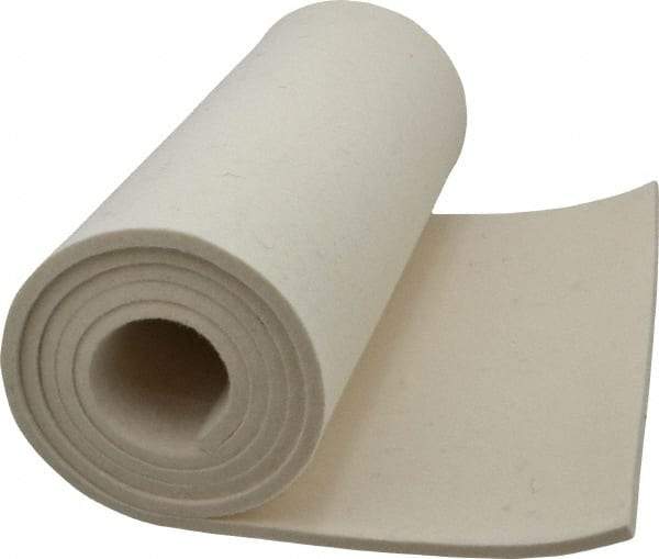 Made in USA - 1/4 Inch Thick x 60 Inch Wide x 12 Inch Long, Pressed Wool Felt Sheet - 4 Lbs/Square Yd., White, 500 psi - Americas Industrial Supply