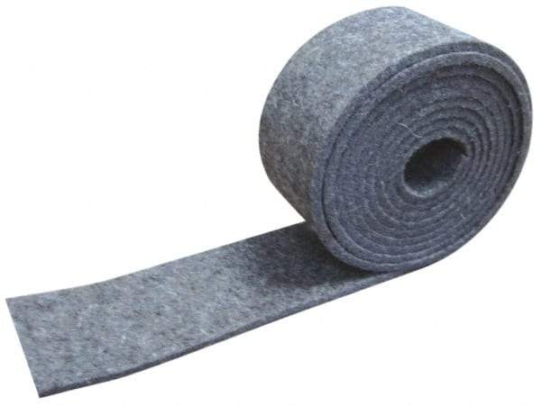 Made in USA - 1/8 Inch Thick x 1 Inch Wide x 5 Ft. Long, Felt Stripping - Gray, Plain Backing - Americas Industrial Supply