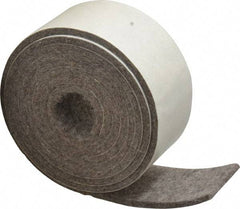 Made in USA - 1/8 Inch Thick x 1-1/2 Inch Wide x 5 Ft. Long, Felt Stripping - Gray, Plain Backing - Americas Industrial Supply