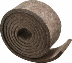 Made in USA - 1/4 Inch Thick x 2 Inch Wide x 5 Ft. Long, Felt Stripping - Gray, Plain Backing - Americas Industrial Supply