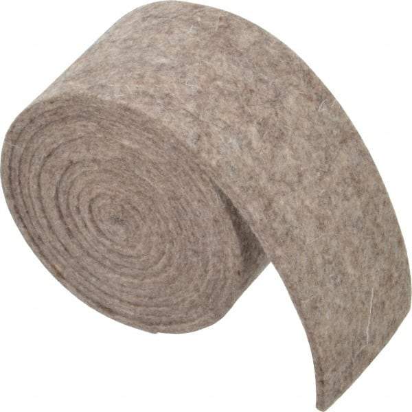 Made in USA - 1/8 Inch Thick x 2 Inch Wide x 5 Ft. Long, Felt Stripping - Gray, Plain Backing - Americas Industrial Supply