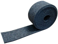 Made in USA - 1/4 Inch Thick x 1 Inch Wide x 5 Ft. Long, Felt Stripping - Gray, Plain Backing - Americas Industrial Supply