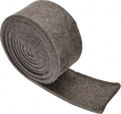 Made in USA - 1/4 Inch Thick x 2 Inch Wide x 5 Ft. Long, Felt Stripping - Gray, Plain Backing - Americas Industrial Supply