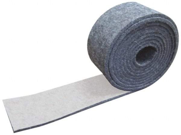 Made in USA - 1/8 Inch Thick x 1-1/2 Inch Wide x 10 Ft. Long, Felt Stripping - Gray, Adhesive Backing - Americas Industrial Supply