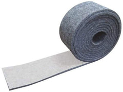 Made in USA - 1/8 Inch Thick x 2 Inch Wide x 5 Ft. Long, Felt Stripping - Gray, Adhesive Backing - Americas Industrial Supply