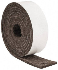 Made in USA - 1/8 Inch Thick x 1 Inch Wide x 5 Ft. Long, Felt Stripping - Gray, Adhesive Backing - Americas Industrial Supply