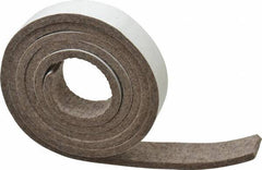 Made in USA - 1/4 Inch Thick x 1 Inch Wide x 5 Ft. Long, Felt Stripping - Gray, Adhesive Backing - Americas Industrial Supply