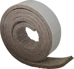 Made in USA - 1/4 Inch Thick x 1-1/2 Inch Wide x 5 Ft. Long, Felt Stripping - Gray, Adhesive Backing - Americas Industrial Supply