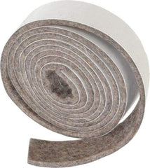 Made in USA - 1/8 Inch Thick x 1 Inch Wide x 5 Ft. Long, Felt Stripping - Gray, Adhesive Backing - Americas Industrial Supply