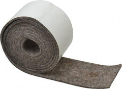 Made in USA - 1/8 Inch Thick x 2 Inch Wide x 5 Ft. Long, Felt Stripping - Gray, Adhesive Backing - Americas Industrial Supply