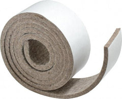 Made in USA - 1/4 Inch Thick x 2 Inch Wide x 5 Ft. Long, Felt Stripping - Gray, Adhesive Backing - Americas Industrial Supply