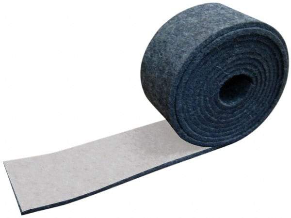 Made in USA - 1/8 Inch Thick x 1-1/2 Inch Wide x 5 Ft. Long, Felt Stripping - Gray, Adhesive Backing - Americas Industrial Supply