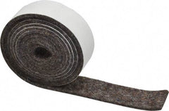 Made in USA - 1/8 Inch Thick x 1 Inch Wide x 5 Ft. Long, Felt Stripping - Gray, Adhesive Backing - Americas Industrial Supply