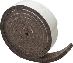 Made in USA - 1/4 Inch Thick x 1 Inch Wide x 5 Ft. Long, Felt Stripping - Gray, Adhesive Backing - Americas Industrial Supply