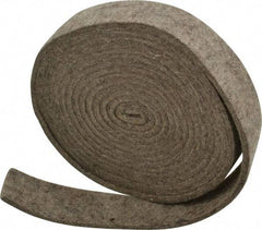 Made in USA - 1/8 Inch Thick x 1 Inch Wide x 10 Ft. Long, Felt Stripping - Gray, Plain Backing - Americas Industrial Supply