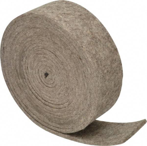 Made in USA - 1/8 Inch Thick x 1-1/2 Inch Wide x 10 Ft. Long, Felt Stripping - Gray, Plain Backing - Americas Industrial Supply