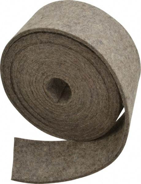 Made in USA - 1/8 Inch Thick x 2 Inch Wide x 10 Ft. Long, Felt Stripping - Gray, Plain Backing - Americas Industrial Supply