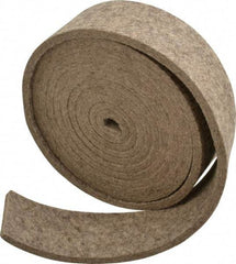 Made in USA - 1/4 Inch Thick x 2 Inch Wide x 10 Ft. Long, Felt Stripping - Gray, Plain Backing - Americas Industrial Supply