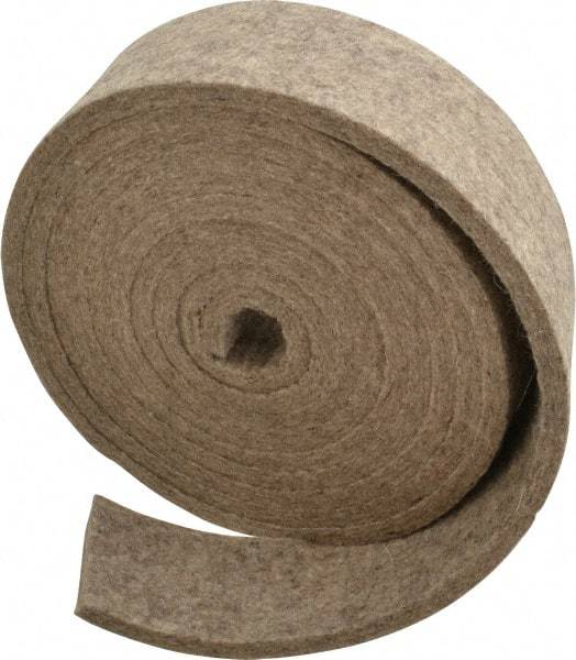 Made in USA - 1/4 Inch Thick x 2 Inch Wide x 10 Ft. Long, Felt Stripping - Gray, Plain Backing - Americas Industrial Supply