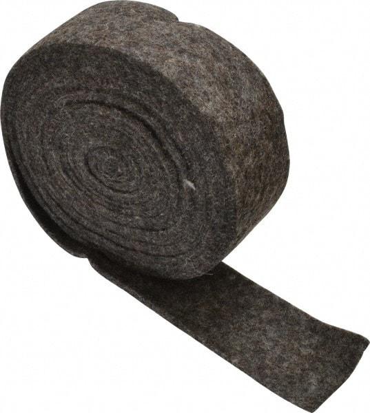 Made in USA - 1/8 Inch Thick x 1-1/2 Inch Wide x 10 Ft. Long, Felt Stripping - Gray, Plain Backing - Americas Industrial Supply