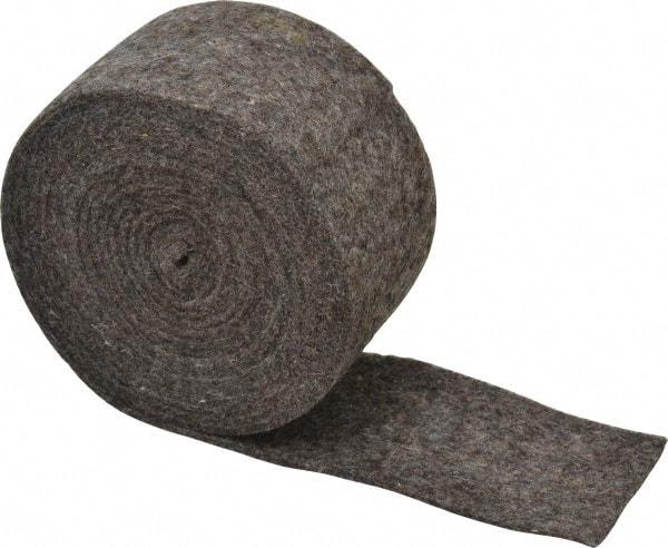 Made in USA - 1/8 Inch Thick x 2 Inch Wide x 10 Ft. Long, Felt Stripping - Gray, Plain Backing - Americas Industrial Supply