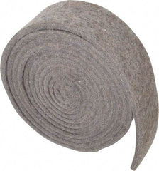 Made in USA - 1/4 Inch Thick x 2 Inch Wide x 10 Ft. Long, Felt Stripping - Gray, Plain Backing - Americas Industrial Supply