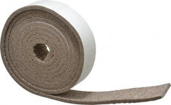 Made in USA - 1/4 Inch Thick x 1-1/2 Inch Wide x 10 Ft. Long, Felt Stripping - Gray, Adhesive Backing - Americas Industrial Supply