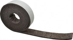 Made in USA - 1/4 Inch Thick x 2 Inch Wide x 10 Ft. Long, Felt Stripping - Gray, Adhesive Backing - Americas Industrial Supply