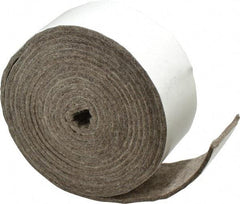 Made in USA - 1/8 Inch Thick x 2 Inch Wide x 10 Ft. Long, Felt Stripping - Gray, Adhesive Backing - Americas Industrial Supply