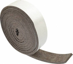 Made in USA - 1/4 Inch Thick x 1-1/2 Inch Wide x 10 Ft. Long, Felt Stripping - Gray, Adhesive Backing - Americas Industrial Supply