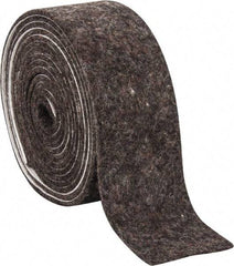 Made in USA - 1/8 Inch Thick x 2 Inch Wide x 10 Ft. Long, Felt Stripping - Gray, Adhesive Backing - Americas Industrial Supply