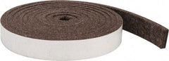 Made in USA - 1/4 Inch Thick x 1 Inch Wide x 10 Ft. Long, Felt Stripping - Gray, Adhesive Backing - Americas Industrial Supply