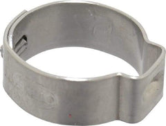 Oetiker - 13.5 to 15.7mm, 1-Ear Clamp - 5/8" Noml Size, 7mm Inner Width, 7mm Wide x 0.6mm Thick, Stainless Steel - Americas Industrial Supply