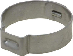 Oetiker - 19.8 to 22.6mm, 1-Ear Clamp - 7/8" Noml Size, 9mm Inner Width, 7mm Wide x 0.6mm Thick, Stainless Steel - Americas Industrial Supply