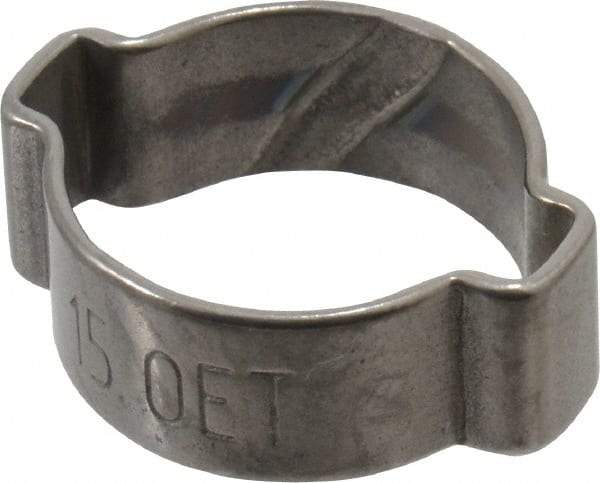 Oetiker - 12.5 to 15mm, 2 Ear Clamp - 9/16" Nominal Size - Americas Industrial Supply