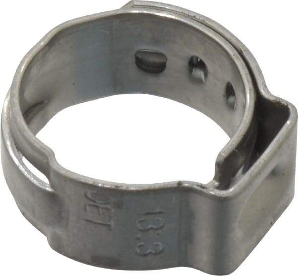 Oetiker - Stepless Ear Clamp - 1/2" Noml Size, 8mm Inner Width, 7mm Wide x 0.6mm Thick, Stainless Steel - Americas Industrial Supply