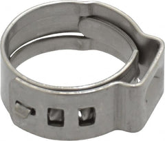 Oetiker - Stepless Ear Clamp - 35/64" Noml Size, 8mm Inner Width, 7mm Wide x 0.6mm Thick, Stainless Steel - Americas Industrial Supply