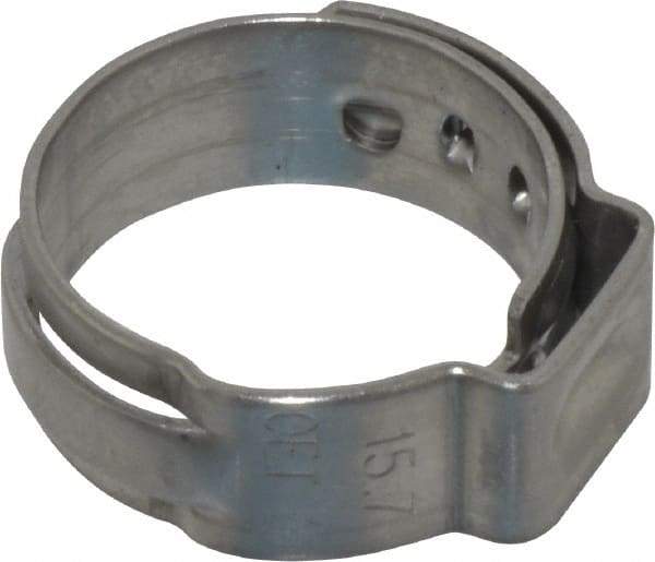 Oetiker - Stepless Ear Clamp - 5/8" Noml Size, 8mm Inner Width, 7mm Wide x 0.6mm Thick, Stainless Steel - Americas Industrial Supply