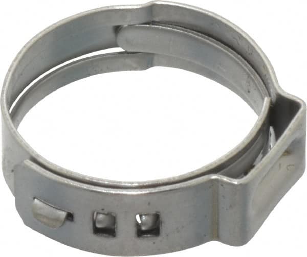 Oetiker - Stepless Ear Clamp - 3/4" Noml Size, 10mm Inner Width, 7mm Wide x 0.6mm Thick, Stainless Steel - Americas Industrial Supply