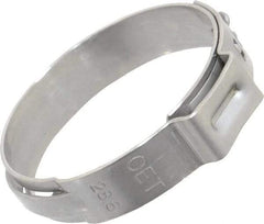 Oetiker - Stepless Ear Clamp - 1-1/8" Noml Size, 10mm Inner Width, 7mm Wide x 0.6mm Thick, Stainless Steel - Americas Industrial Supply