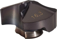 Ingersoll Cutting Tools - Series Y, 16.3mm Diam Grade IN2005 140° Replaceable Drill Tip - Carbide, TiAlN Finish, 16 Seat Size - Americas Industrial Supply