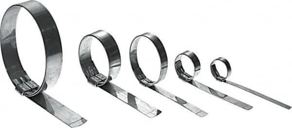 IDEAL TRIDON - 5" ID, Grade 201, Stainless Steel Preformed J-Type Clamp - 3/4" Wide x 0.03" Thick - Americas Industrial Supply