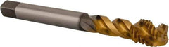 OSG - M14x2.00 Metric Coarse 3 Flute 6H Modified Bottoming Spiral Flute Tap - Vanadium High Speed Steel, TiN Finish, 110mm OAL, Right Hand Flute, Right Hand Thread - Americas Industrial Supply