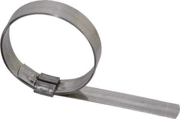 IDEAL TRIDON - 2-1/2" ID, Grade 201, Stainless Steel Preformed J-Type Clamp - 5/8" Wide x 0.03" Thick - Americas Industrial Supply