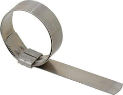 Made in USA - 2" ID, Grade 201, Stainless Steel Preformed J-Type Clamp - 3/4" Wide x 0.03" Thick - Americas Industrial Supply