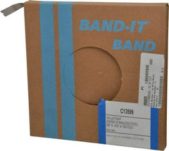 Made in USA - Grade 200 to 300, Stainless Steel Banding Strap Roll - 5/8" Wide x 0.015" Thick - Americas Industrial Supply