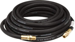 Continental ContiTech - 1/4" ID x 1/2" OD 25' Long Multipurpose Air Hose - MNPT x MNPT Ends, 200 Working psi, -40 to 190°F, 1/4" Fitting, Black - Americas Industrial Supply